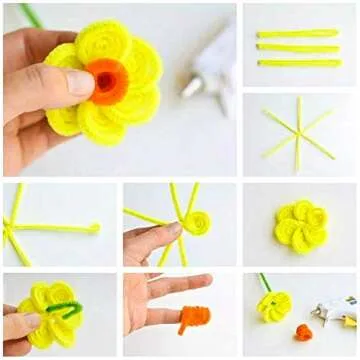 450 Pcs Pipe Cleaners Set 30 Colors Chenille Stems 6 mm x 12 inch,Including 50 Pcs 4 Size Pom Poms,100 Pcs 4 Size Wiggle Eyes for DIY Art Craft