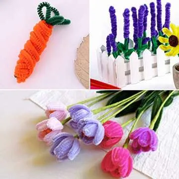 450 Pcs Pipe Cleaners Set 30 Colors Chenille Stems 6 mm x 12 inch,Including 50 Pcs 4 Size Pom Poms,100 Pcs 4 Size Wiggle Eyes for DIY Art Craft