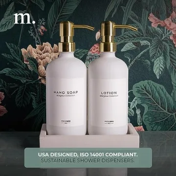 MaisoNovo Stylish Glass Soap Dispenser Set with Labels