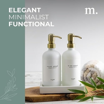 MaisoNovo Stylish Glass Soap Dispenser Set with Labels