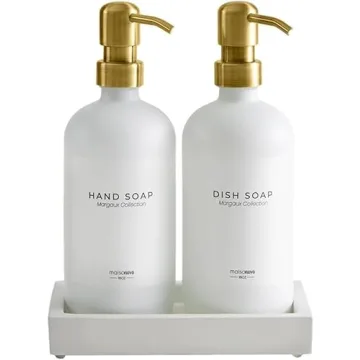 MaisoNovo Stylish Glass Soap Dispenser Set with Labels