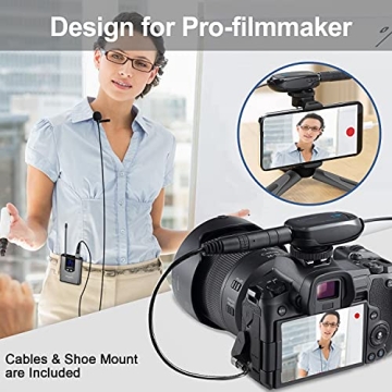 Alvoxcon Dual Channel Wireless Lavalier Microphone System