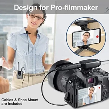 Alvoxcon Dual Channel Wireless Lavalier Microphone System