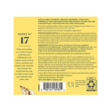 Caldrea Sea Salt Neroli Room Spray, Essential Oil Infused