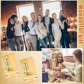 12 Pcs Cowboy Boot Bottle Openers for Weddings & Parties