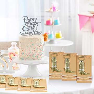 12 Pcs Cowboy Boot Bottle Openers for Weddings & Parties