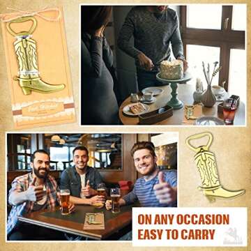 12 Pcs Cowboy Boot Bottle Openers for Weddings & Parties