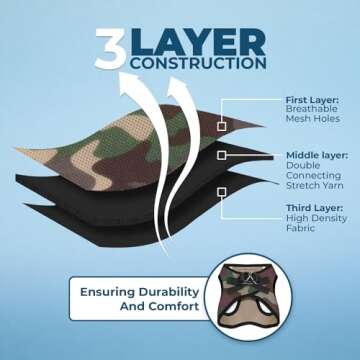 Voyager Step-In Air Dog Harness - All Weather Mesh, Reflective, No Pull Harness for Small, Medium Dogs, Cats - Secure with Hook & Loop Fastener, Buckle, Double D-Rings - Army/Black Trim, XXS