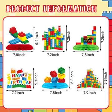 10 Pcs Building Block Birthday Party Centerpieces for Kids