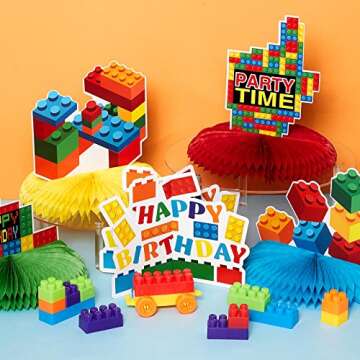 10 Pcs Building Block Birthday Party Decorations