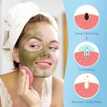 GAINWELL 50-Colored Natural Compressed Facial Sponges, for Facial Cleansing, Reusable & Eco-Friendly, 50 PCS