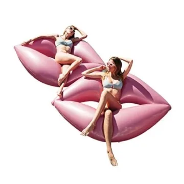 FUNBOY Giant Inflatable Pink Lips Pool Float, Luxury Float for Summer Pool Party and Entertainment
