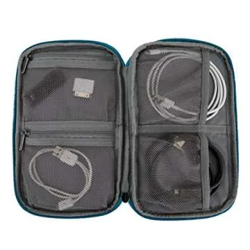 Travelon Travelon World Travel Essentials Tech Organizer Packing Organizer, Peacock Teal