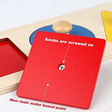 Montessori Multiple Shape Puzzle First Shapes Jumbo Knob Wooden Puzzle Geometric Shape Puzzle Toddle...