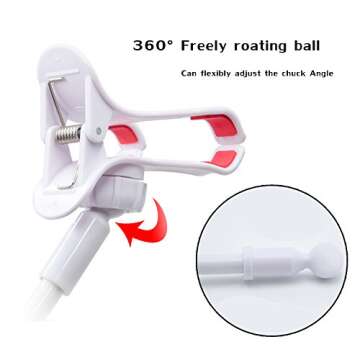 AUXO-FUN Cell Phone Holder, Universal Lazy Bracket Mobile Phone Stand, Flexible Gooseneck Long Arm Clip (White)