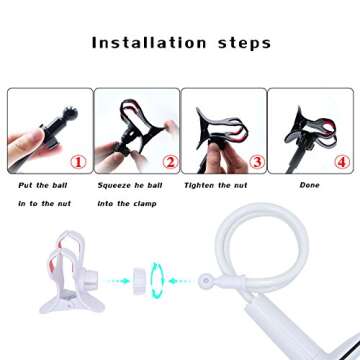 AUXO-FUN Cell Phone Holder, Universal Lazy Bracket Mobile Phone Stand, Flexible Gooseneck Long Arm Clip (White)