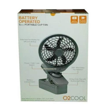 O2COOL 5-Inch Portable Clip Fan for Outdoor Comfort
