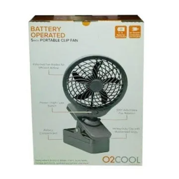 O2COOL 5-Inch Portable Clip Fan for Outdoor Comfort