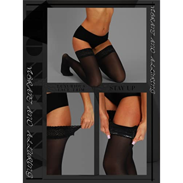 HONENNA Semi-Sheer Thigh High Stockings in 20 Colors