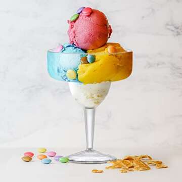 Amazing Abby - Peggy - 18-Ounce Plastic Margarita Glasses (Set of 6), Plastic Cocktail Glasses, Reus...