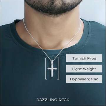 Dazzlingrock Collection 0.25 Carat (Ctw) Round White Diamond Classic Faith Charm Cross Unisex Pendan...
