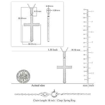 Dazzlingrock Faith Charm Cross Pendant with Diamonds