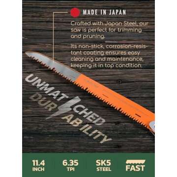 LAGOM 11.4" Folding Saw - Durable Camping Companion