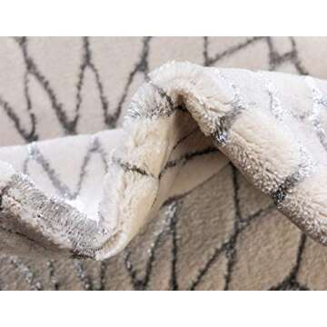 Marilyn Monroe Glam Collection Area Rug - Dahlia (2'x 6' 1" Runner, White Silver/ Silver)