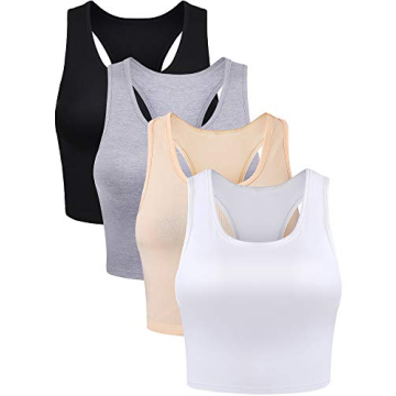 Stylish Boao 4-Piece Racerback Crop Tops