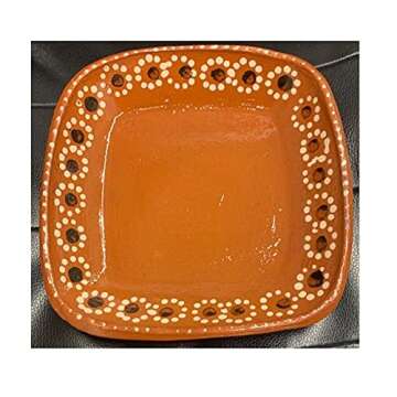 Set of 4 Quadrado Square Made in Mexico 7.5" Small/Medium Mexican Dinner/Salad Clay Barro Plates