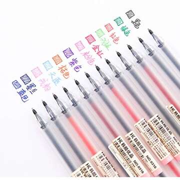 sencoo 12 pack Premium Gel Ink Pen Fine Point Pens Ballpoint Pen 0.5mm for Japanese Office School St...