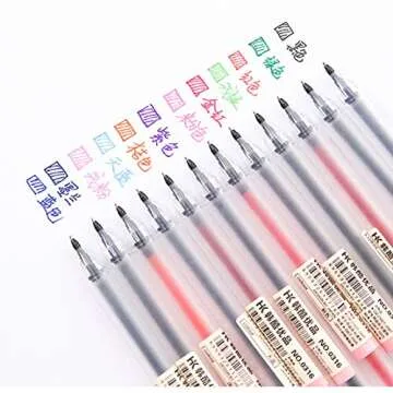 sencoo 12 pack Premium Gel Ink Pen Fine Point Pens Ballpoint Pen 0.5mm for Japanese Office School St...