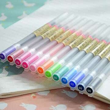 sencoo 12 pack Premium Gel Ink Pen Fine Point Pens Ballpoint Pen 0.5mm for Japanese Office School Students Stationery Supply Children Gift Pens