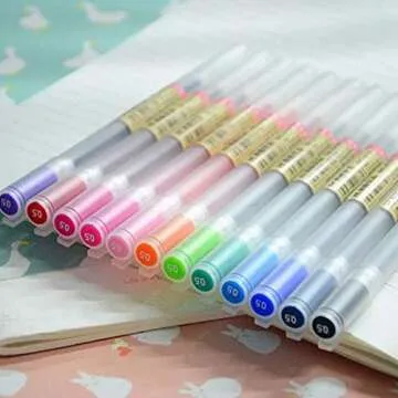 sencoo 12 pack Premium Gel Ink Pen Fine Point Pens Ballpoint Pen 0.5mm for Japanese Office School Students Stationery Supply Children Gift Pens