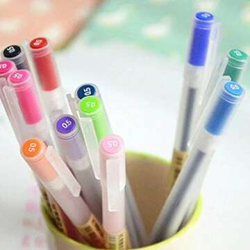 sencoo 12 pack Premium Gel Ink Pen Fine Point Pens Ballpoint Pen 0.5mm for Japanese Office School Students Stationery Supply Children Gift Pens