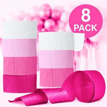 Vibrant Pink Crepe Paper Streamers for Any Celebration