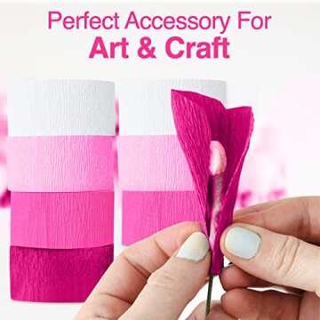 Vibrant Pink Crepe Paper Streamers for Any Celebration