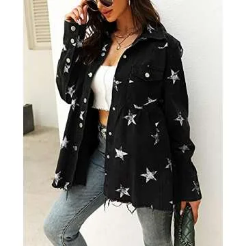 Chouyatou Women's Stylish Denim Peplum Jacket for All