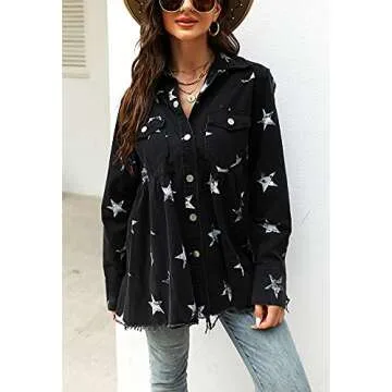 Chouyatou Women's Stylish Denim Peplum Jacket for All