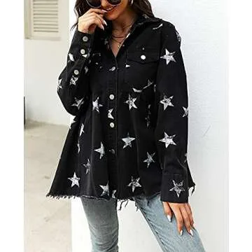 Chouyatou Women's Stylish Denim Peplum Jacket for All