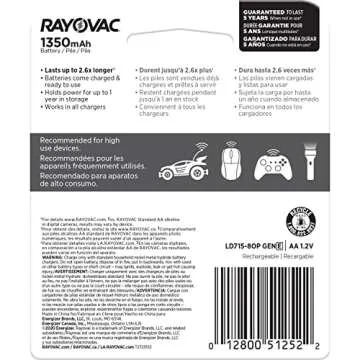 Rayovac AA Rechargeable Batteries - 8 Count Pack