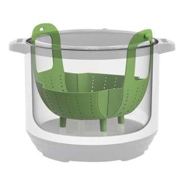 Instant Pot Official Silicone Steamer Basket, Versatile and BPA-Free, Compatible with 6 Qt. and 8 Qt. Cookers, Ideal for Steaming Vegetables, Fish, and More, Dishwasher Safe, Heat Resistant up (Green)