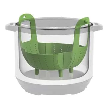 Instant Pot Official Silicone Steamer Basket, Versatile and BPA-Free, Compatible with 6 Qt. and 8 Qt. Cookers, Ideal for Steaming Vegetables, Fish, and More, Dishwasher Safe, Heat Resistant up (Green)