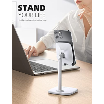 Lamicall Adjustable Phone Stand for Desk - Sturdy Holder
