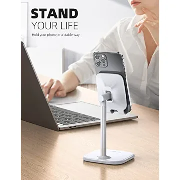 Lamicall Adjustable Phone Stand for Desk - Sturdy Holder
