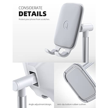 Lamicall Adjustable Phone Stand for Desk - Sturdy Holder