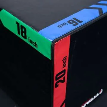 Titan Fitness Heavy Foam Plyometric Box, 16in 18in 20in, 3-in-1 Pro-Duty HIIT Exercise Foam Plyo Box, Step-Up, Box Squat, Home Garage Gym Training