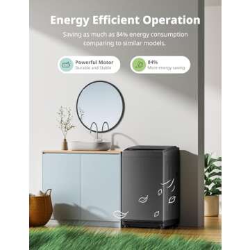 COMFEE’ 1.6 Cu.ft Portable Washing Machine, 11lbs Capacity Fully Automatic Compact Washer with Wheels, 6 Wash Programs Laundry Drain Pump, Ideal for Apartments, RV, Camping, Magnetic Gray