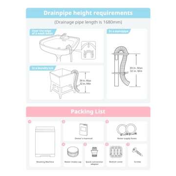 COMFEE’ 1.6 Cu.ft Portable Washing Machine, 11lbs Capacity Fully Automatic Compact Washer with Wheels, 6 Wash Programs Laundry Drain Pump, Ideal for Apartments, RV, Camping, Magnetic Gray