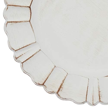 Elegant Scalloped Ruffled Charger Plates Set of 4